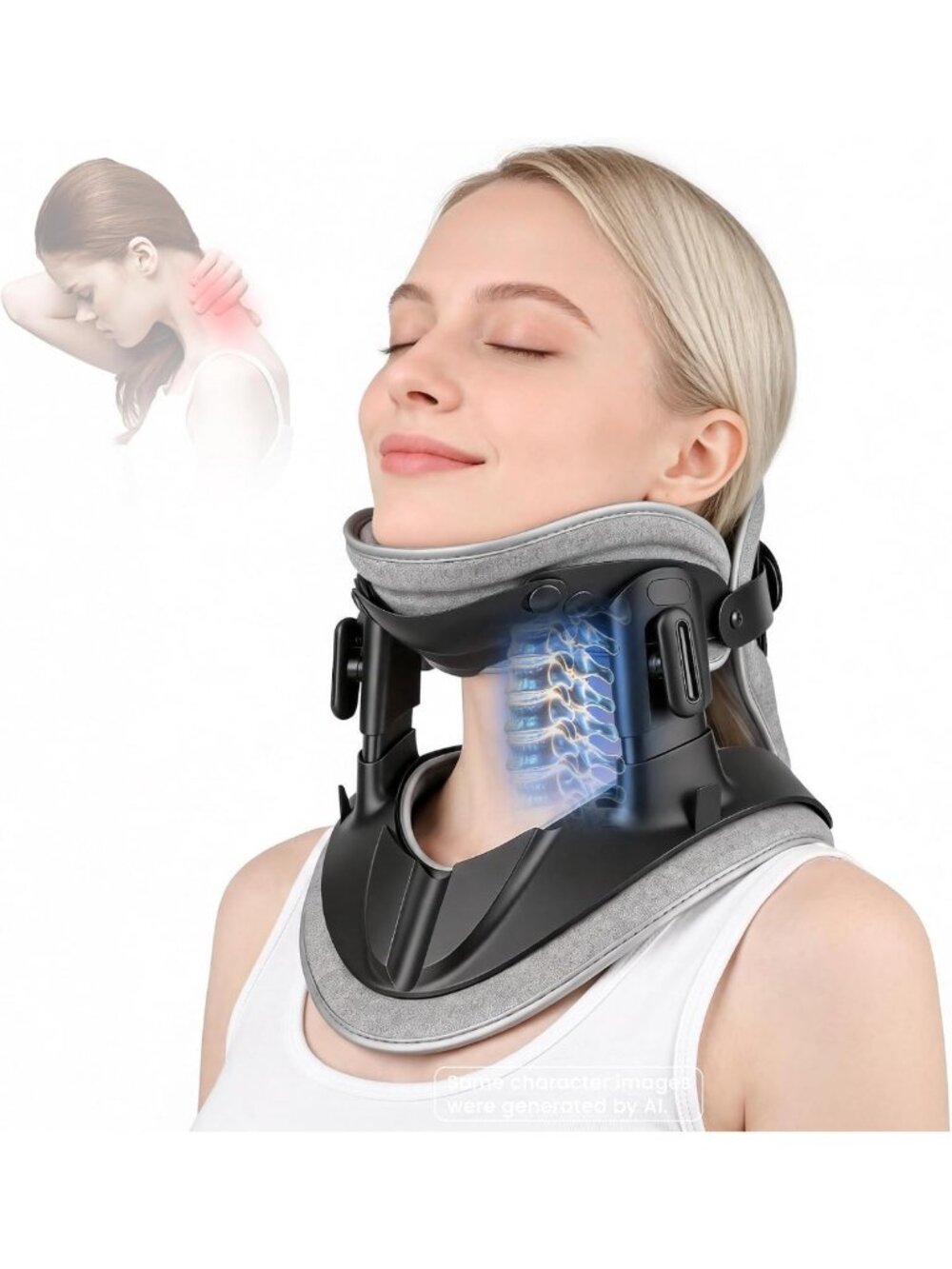 Adjustable Neck Stretcher for Cervical Traction, Spine Decompression & Pain